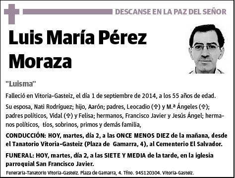 PEREZ MORAZA,LUIS MARIA