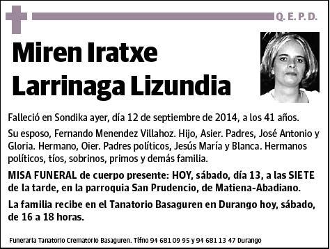 LARRINAGA LIZUNDI,MIREN IRATXE