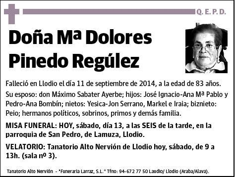 PINEDO REGULEZ,Mª DOLORES