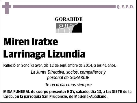 LARRINAGA LIZUNDIA,MIREN IRATXE