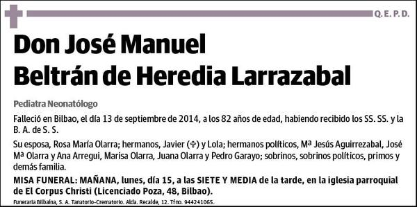 BELTRAN DE HEREDIA LARRAZABAL,JOSE MANUEL