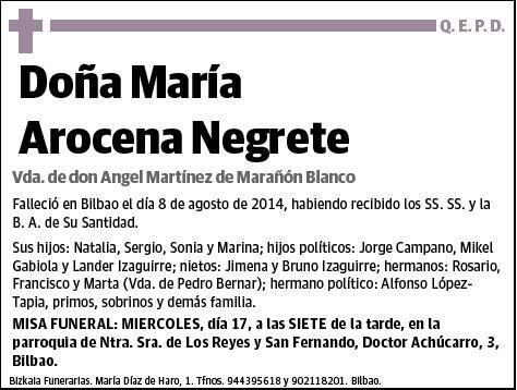 AROCENA NEGRETE,MARIA