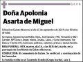 ASARTA DE MIGUEL,APOLONIA