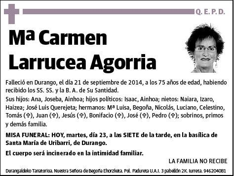 LARRUCEA AGORRIA,Mª CARMEN