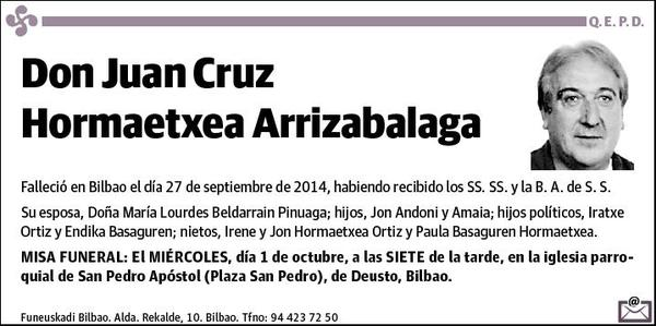 HORMAETXEA ARRIZABALAGA,JUAN CRUZ