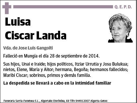CISCAR LANDA,LUISA