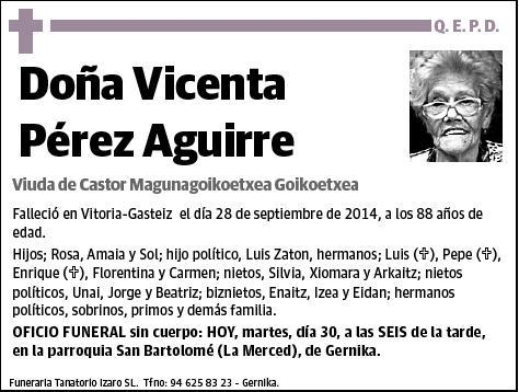 PÉREZ AGUIRRE,VICENTA