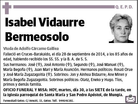 VIDAURRE BERMEOSOLO,ISABEL