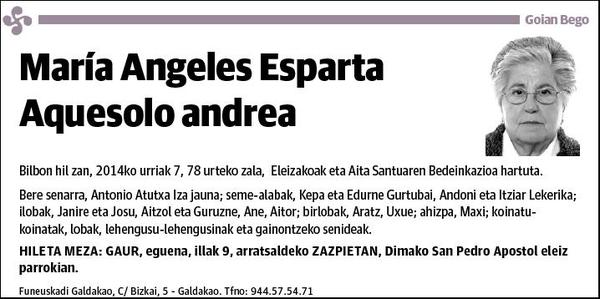 ESPARTA AQUESOLO,MARIA ANGELES