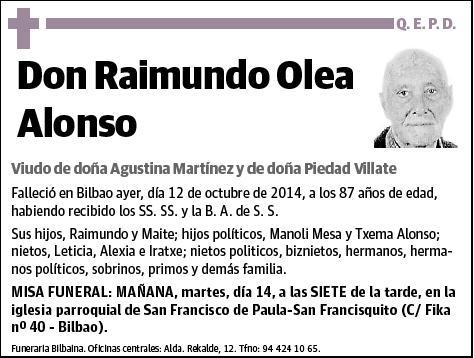 OLEA ALONSO,RAIMUNDO