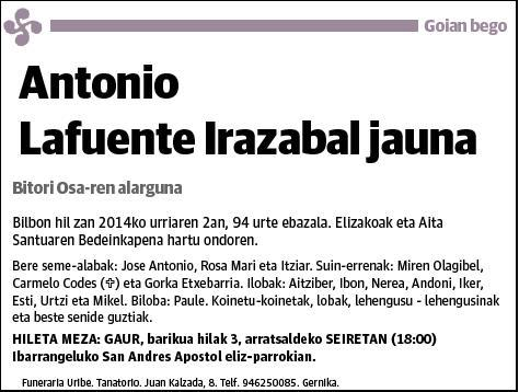 LAFUENTE IRAZABAL,ANTONIO