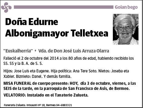 ALBONIGAMAYOR TELLETXEA,EDURNE