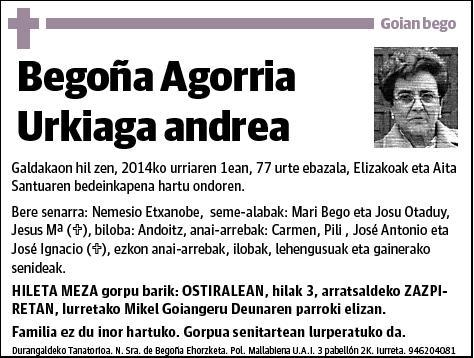 AGORRIA URKIAGA,BEGOÑA