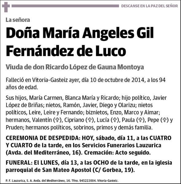 GIL FERNANDEZ DE LUCO,MARIA ANGELES