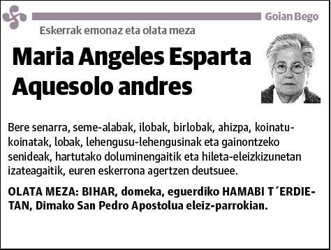 ESPARTA AQUESOLO,MARIA ANGELES