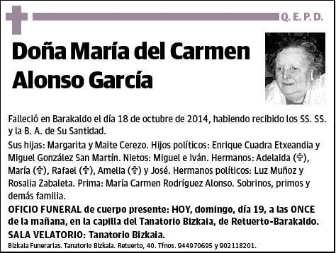 ALONSO GARCIA,MARIA DEL CARMEN