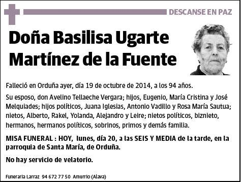 UGARTE MARTINEZ DE LA FUENTE,BASILISA