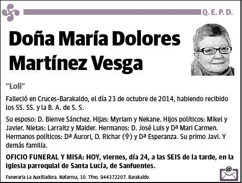 MARTINEZ VESGA,MARIA DOLORES