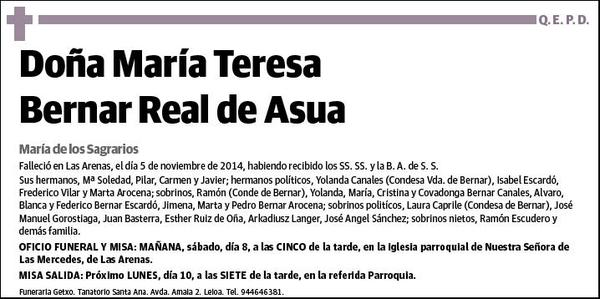 BERNAR REAL DE ASUA,MARIA TERESA