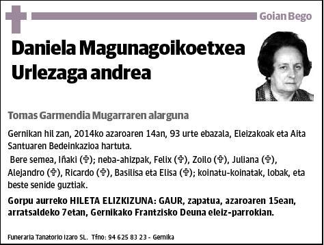 MAGUNAGOIKOETXEA URLEZAGA,DANIELA