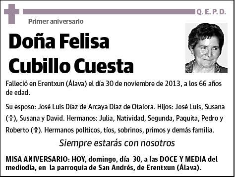 CUBILLO CUESTA,FELISA