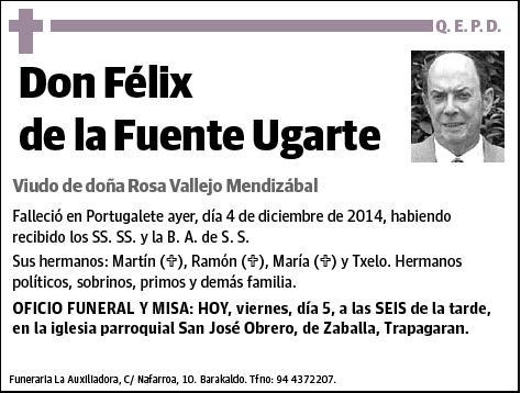 DE LA FUENTE UGARTE,FELIX