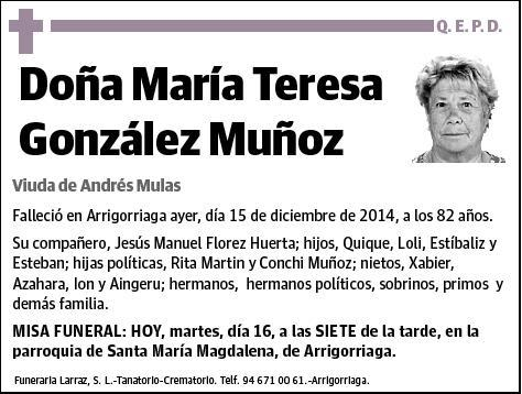 GONZALEZ MUÑOZ,MARIA TERESA
