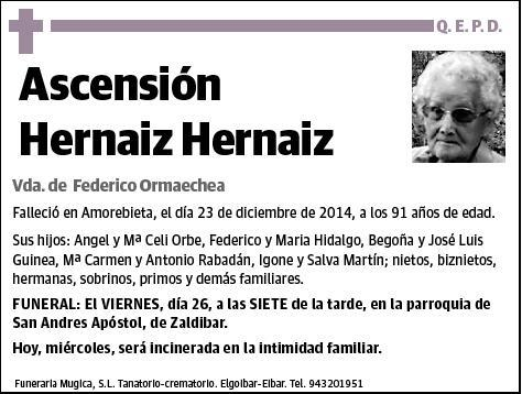 HERNAIZ HERNAIZ,ASCENSION