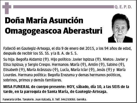OMAGOGEASCOA ABERASTURI,MARIA ASUNCION