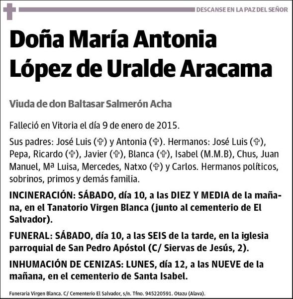 LOPEZ DE URALDE ARACAMA,MARIA ANTONIA