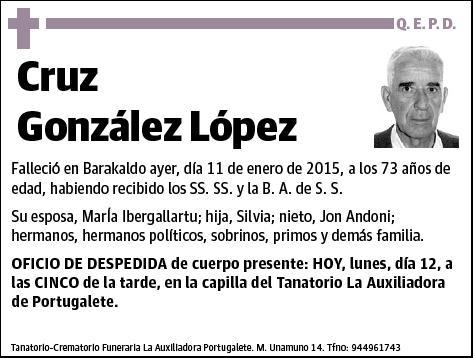 GONZALEZ LOPEZ,CRUZ