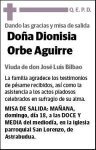 ORBE AGUIRRE,DIONISIA