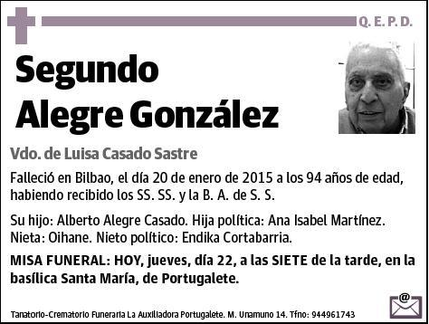 ALEGRE GONZALEZ,SEGUNDO