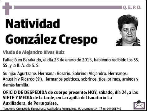GONZALEZ CRESPO,NATIVIDAD