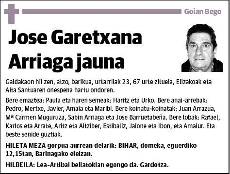 GARETXANA ARRIAGA,JOSE