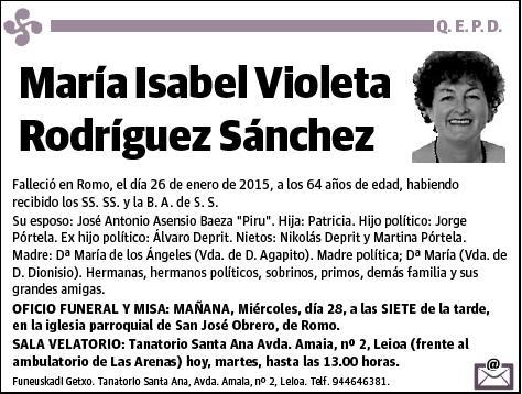 RODRIGUEZ SANCHEZ,MARIA ISABEL VIOLETA