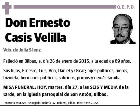CASIS VELILLA,ERNESTO