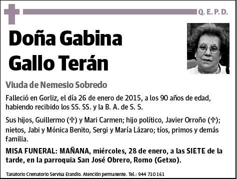 GALLO TERAN,GABINA