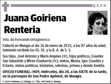 GOIRIENA RENTERIA,JUANA