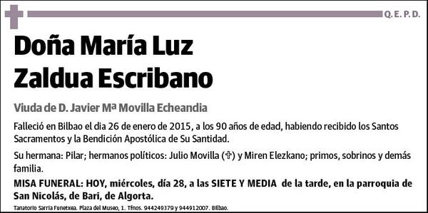 ZALDUA ESCRIBANO,MARIA LUZ
