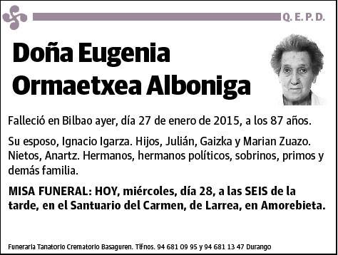ORMAETXEA ALBONIGA,EUGENIA