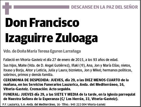IZAGUIRRE ZULOAGA,FRANCISCO