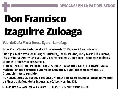 IZAGUIRRE ZULOAGA,FRANCISCO