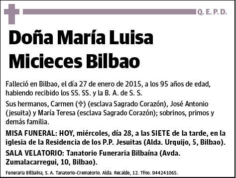 MICIECES BILBAO,MARIA LUISA