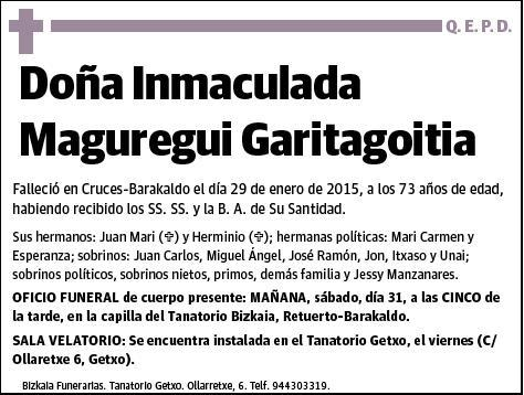 MAGUREGUI GARITAGOITIA,INMACULADA