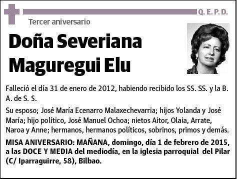 MAGUREGUI ELU,SEVERIANA