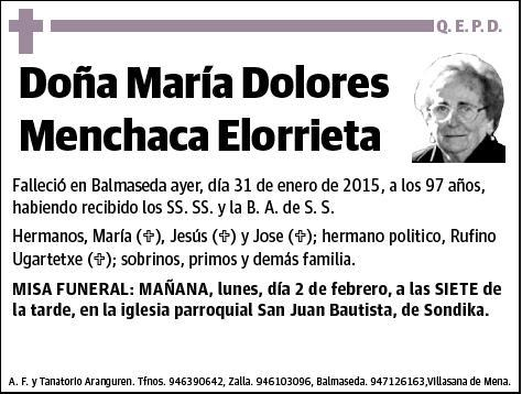 MENCHACA ELORRIETA,MARIA DOLORES