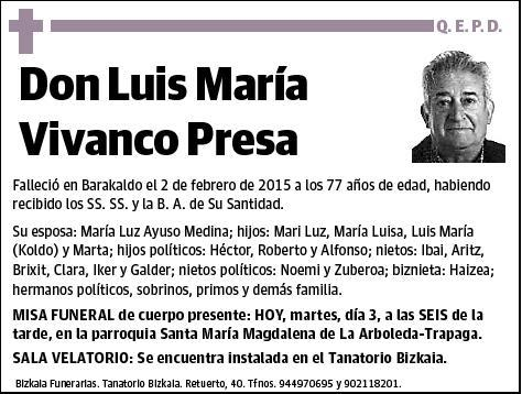VIVANCO PRESA,LUIS MARIA