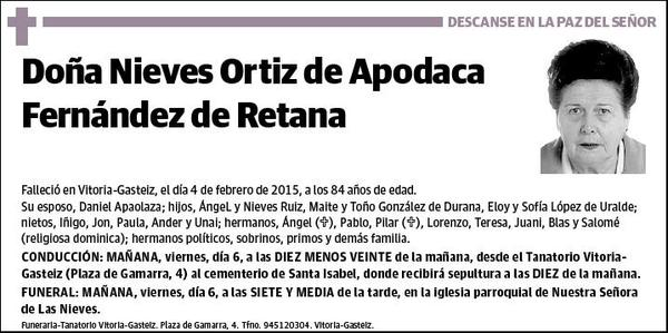 ORTIZ DE APODACA FERNANDEZ DE RETANA,NIEVES