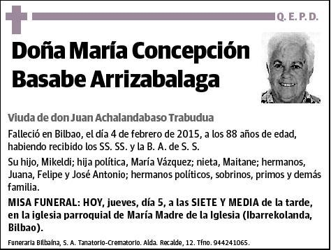 BASABE ARRIZABALAGA,MARIA CONCEPCION